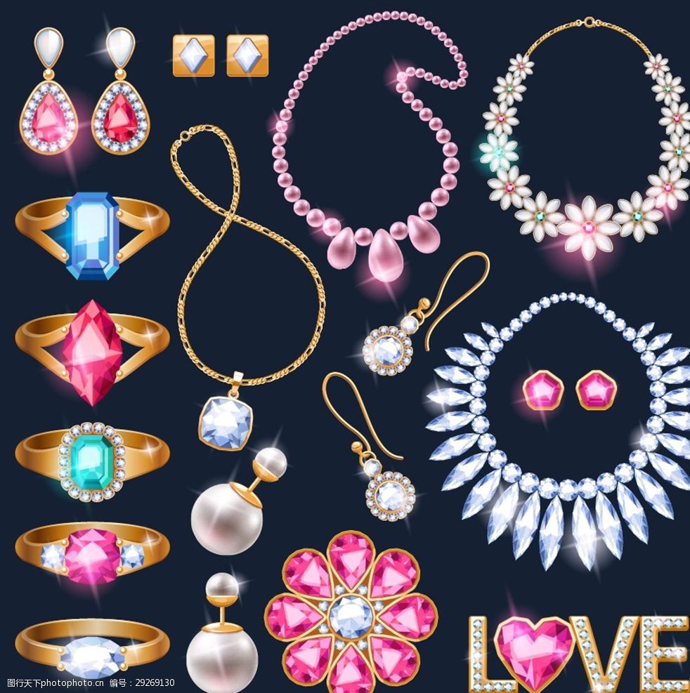 璀璨流光 黄金首饰矢量素材的艺术魅力与设计应用